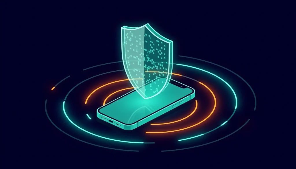 Android telefonlar, GPS radar dalgaları ve tehlikelere karşı koruma konsepti.